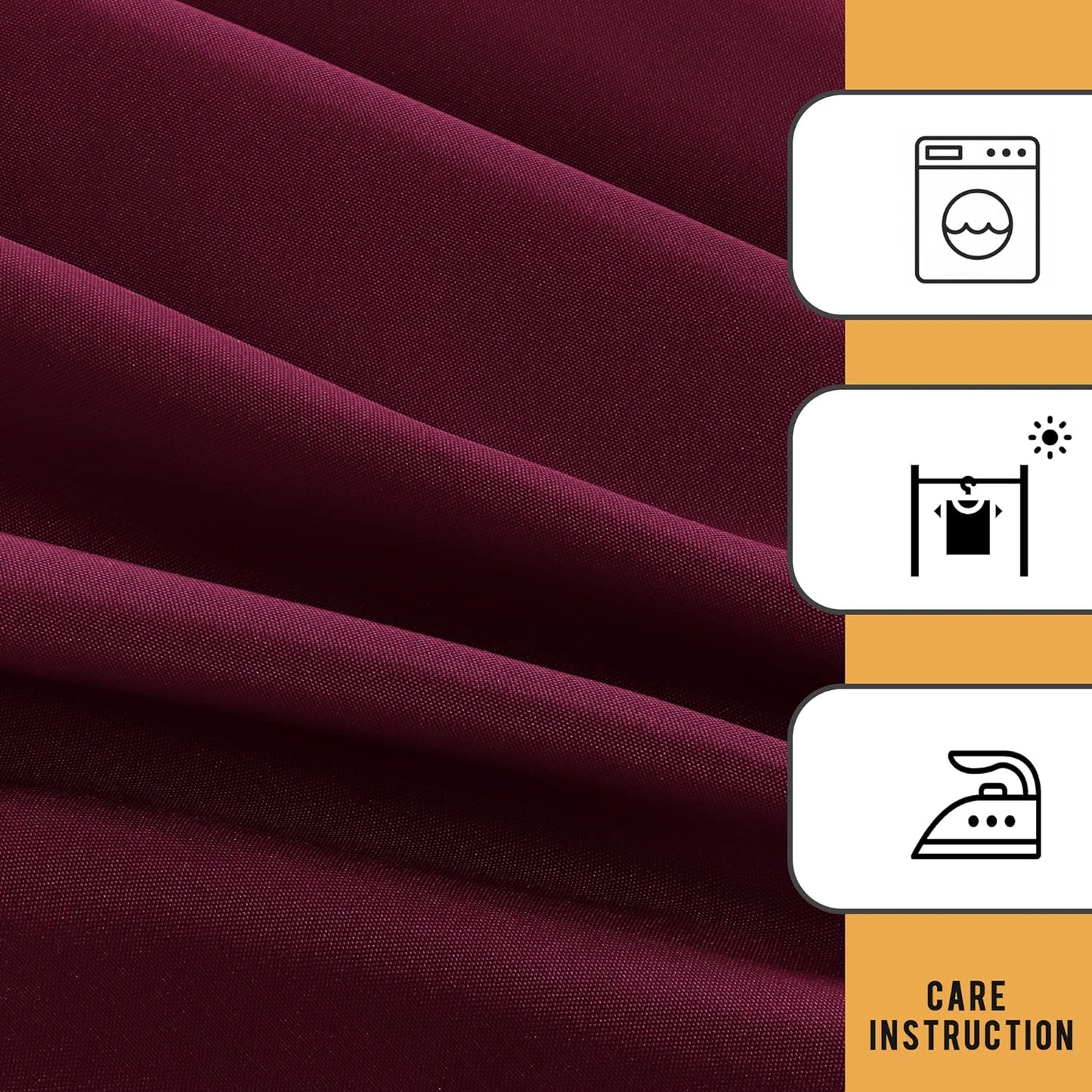 Obstal 2 Pack Fitted Table Covers for 6 Foot Tables - Water Resistant Washable Fabric Polyester Rectangle Table Cover Protector for Wedding, Banquet and Trade Shows, 72L x 30W x 30H Inches, Burgundy