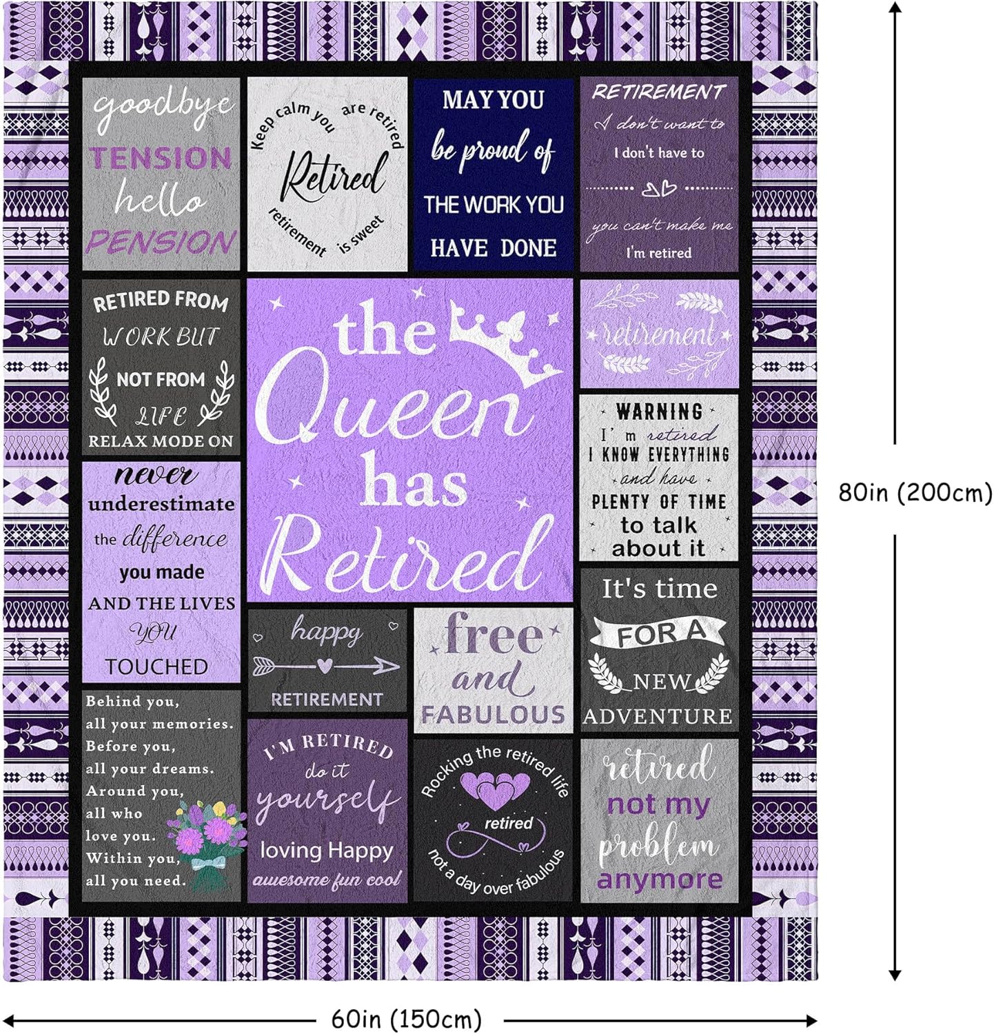 Retirement Gifts for Women 2025, Best Retirement Gifts Ideas, Cool Retirement Gifts, Retired Gifts for Women, Goodbye Farewell Gifts for Coworkers Woman, Coworker Leaving Gift Purple Blanket 80”X60”