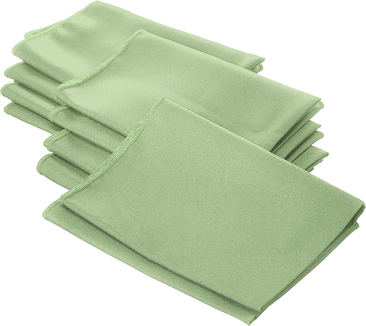 LA Linen 10-Pack Poly Poplin Napkin, Soft Cloth Napkins, Washable Reusable Napkins, Stain and Wrinkle Resistance Table Napkins for Dinner, Wedding, Parties, 18 by 18-Inch, Sage