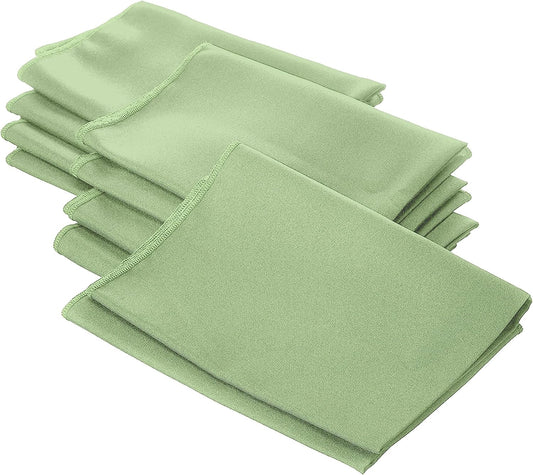 LA Linen 10-Pack Poly Poplin Napkin, Soft Cloth Napkins, Washable Reusable Napkins, Stain and Wrinkle Resistance Table Napkins for Dinner, Wedding, Parties, 18 by 18-Inch, Sage