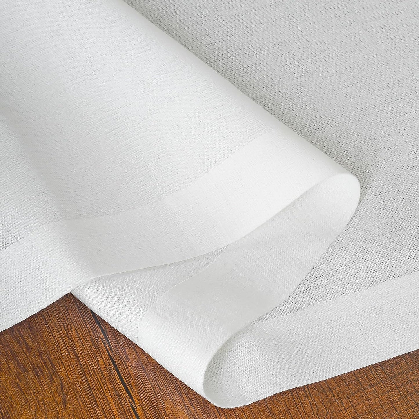 D'Moksha Homes Linen White Table Runner 84 Inches Long - 100% Pure Linen 14 x 84 Inch Table Runner for Dining, Fall, Autumn and Halloween - Machine Washable