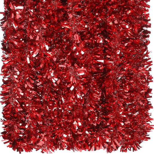 Dingion 59 Feet Christmas Tinsel Garland Metallic Twist Ornaments Hanging Glitter Xmas Garland for Christmas Tree Indoor Outdoor Decoration Party Supplies