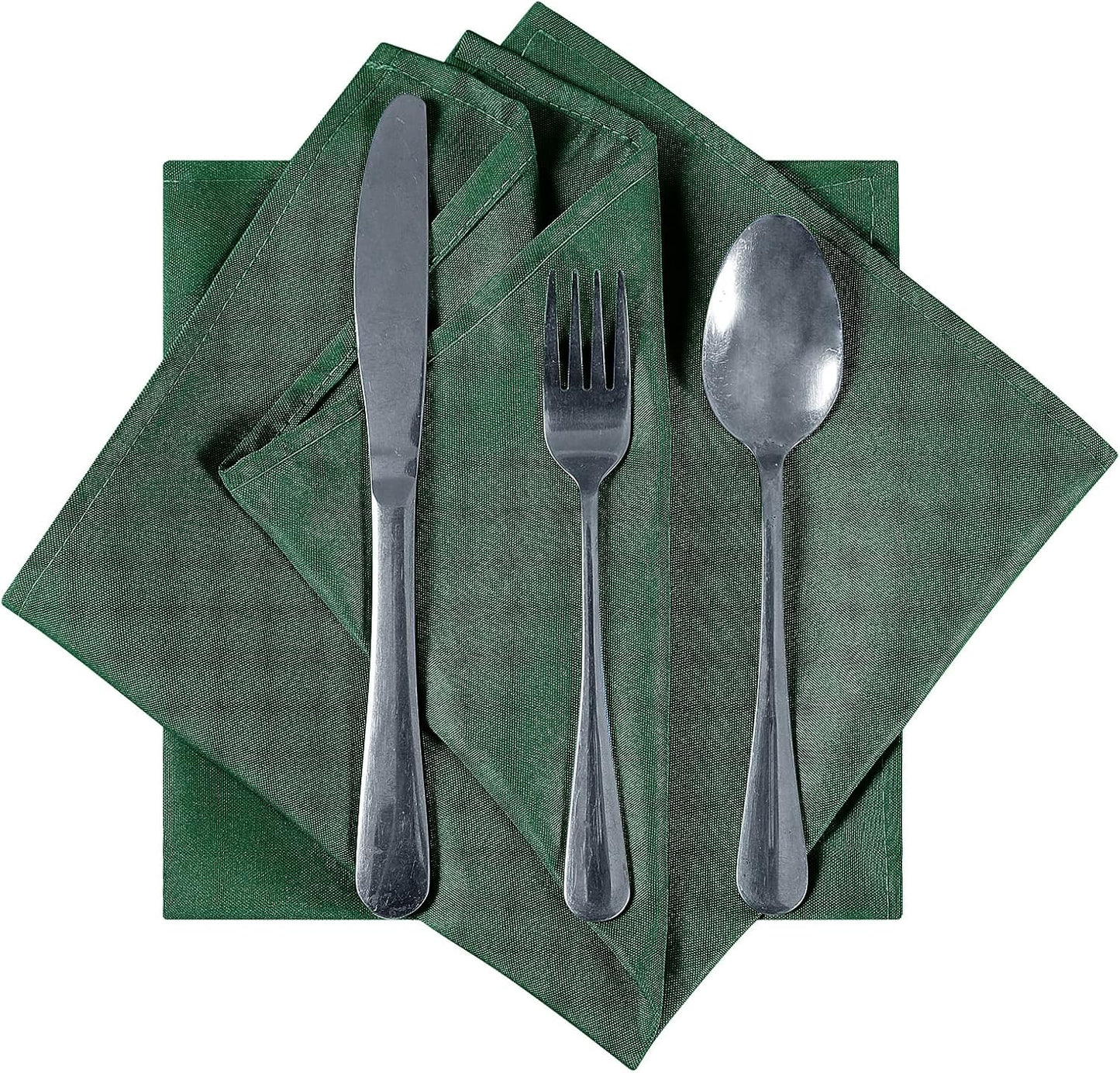 Cloth Napkins 20x20 inch Washable Polyester Dinner Napkins Soft Table Napkins for Wedding Party Dining Banquet(Hunter,25PCS)