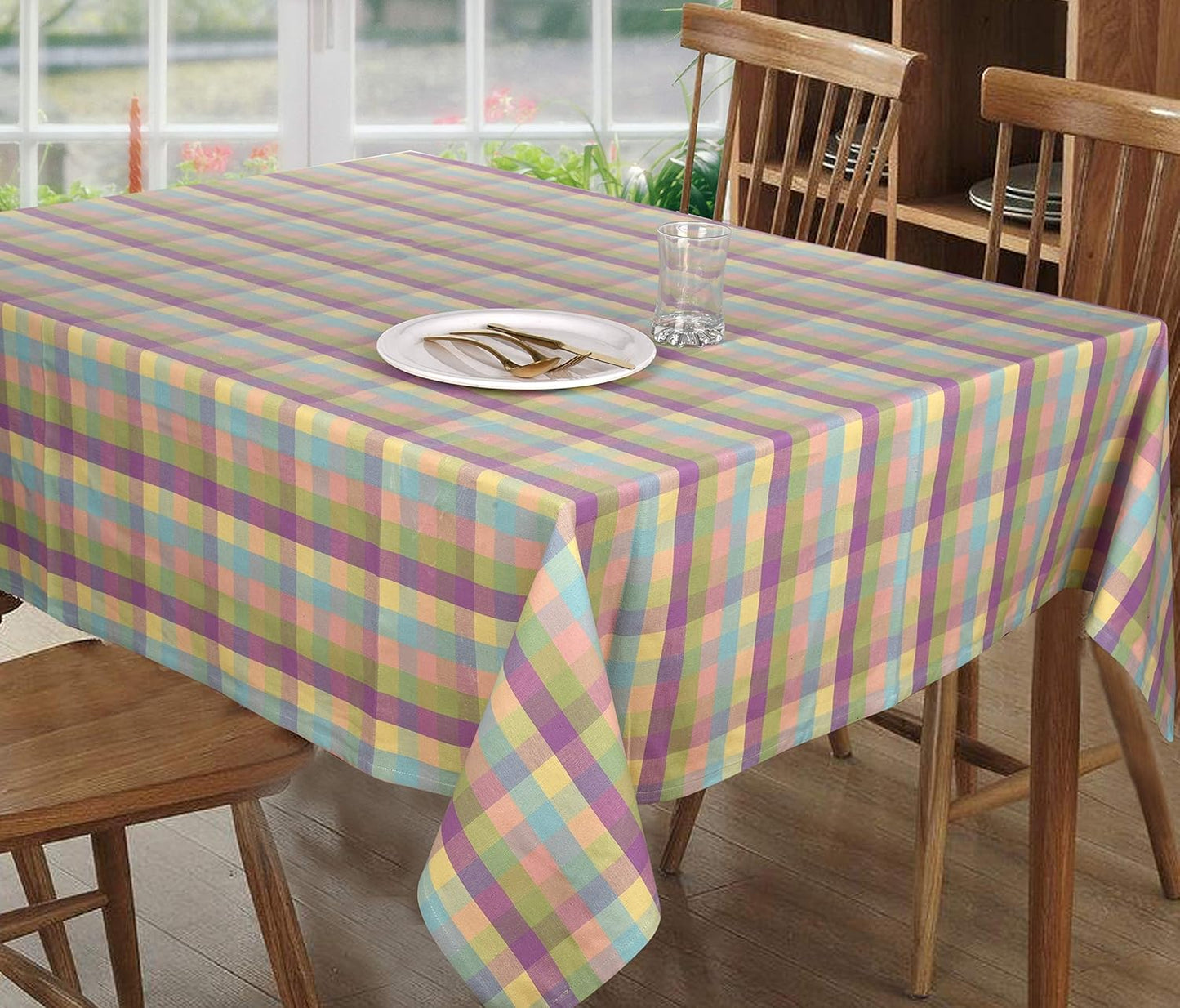 Urban Villa Easter Tablecloth Buffalo Check Table Cloth Tabletop Cover Kitchen Dining Tablecloth 100% Cotton Great Parties Wedding Holiday Dinner Easter Rectangle 60X84 Inches 6-8 Seats Table Cloth