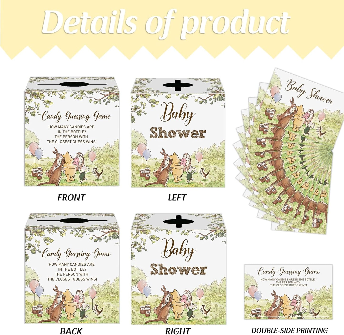 Winnie Baby Shower Decorations-the Pooh Baby Shower Games-Winnie Party Decorations-Guess How Many Candies Baby Shower Decorations,green
