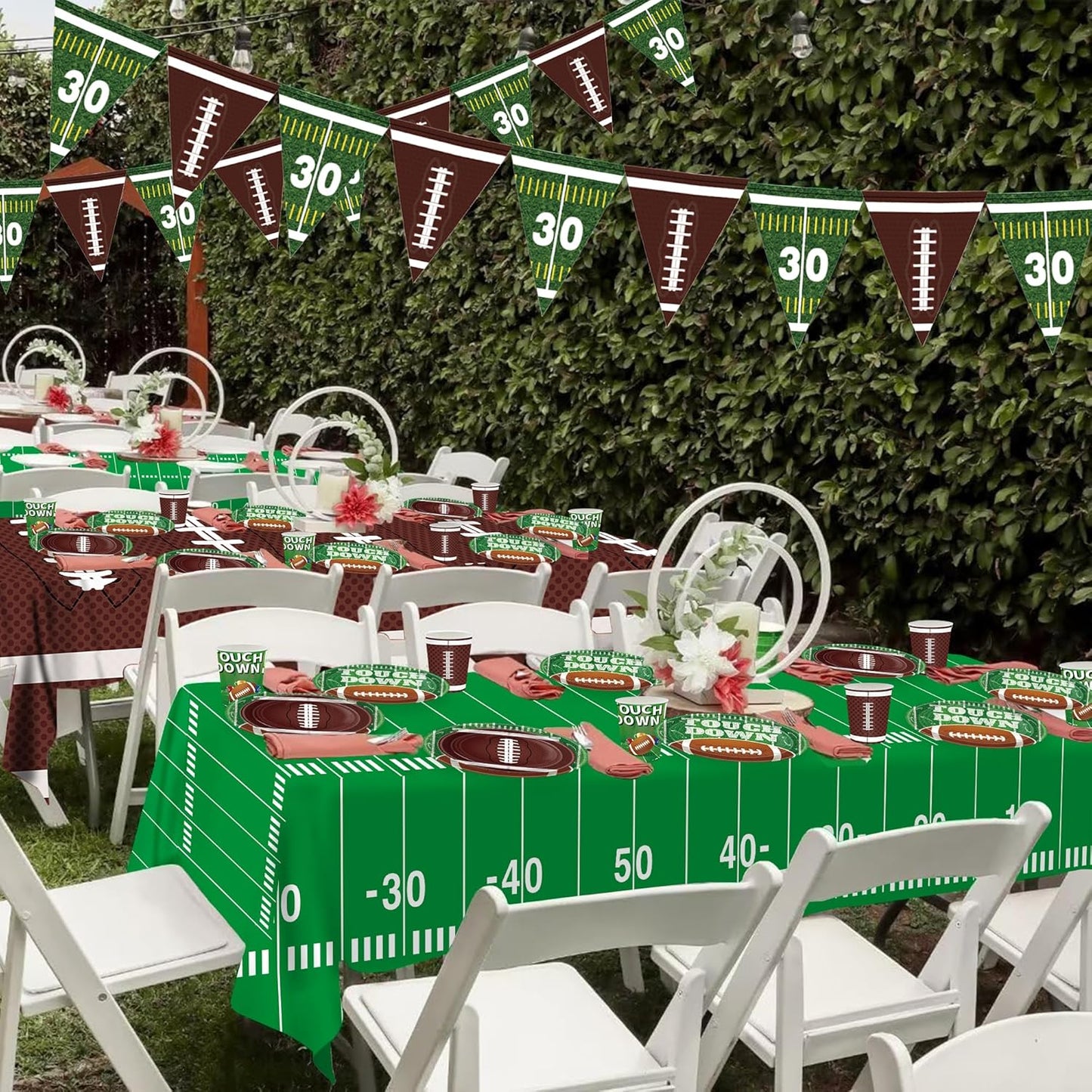 171PCS Football Kit - Rugby Paper Plates, Cups, Napkins & More for 24 Guests - Super & Birthday Parties