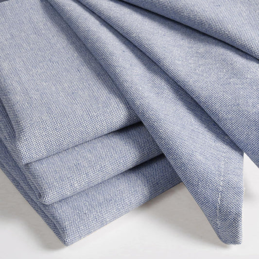 Native Fab Solid Cloth Napkin Set of 4, 100% Cotton, Washable, Reusable Dinner Cloth Napkin 17x17 inches, Table Decor Napkins for Dinner, Events, Chambray Ink Blue