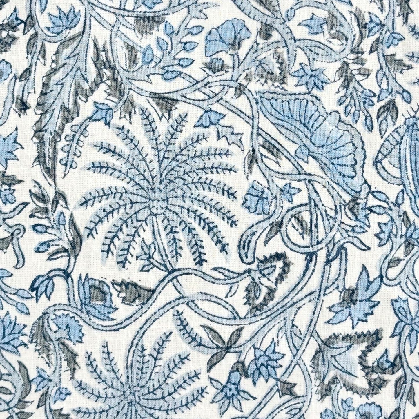 ATOSII Butterfly Blue 100% Cotton Square Summer Tablecloth, Handblock Floral Print Linen Table Cloth for Kitchen Dining I Parties, Weddings, Outdoors, 60 X 60 Inches I 4 Seater