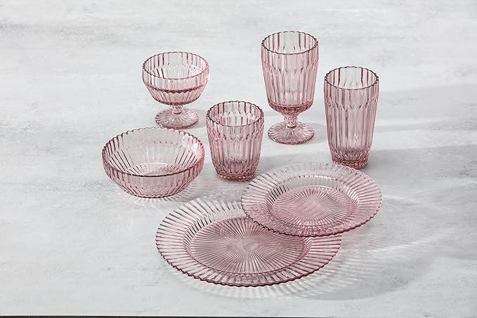 Fortessa Archie Glass Dinner Plate, 10.6 Inch, Pink