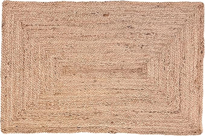 Ramanta Home Hand Woven Jute Braided Rug 2'x3' - Natural, Boho Reversible Floor Carpet for Living Room, Farmhouse Accent Rugs for Kitchen, Nursery, Kids Room, Bedroom, Patio - 24X36 Inch