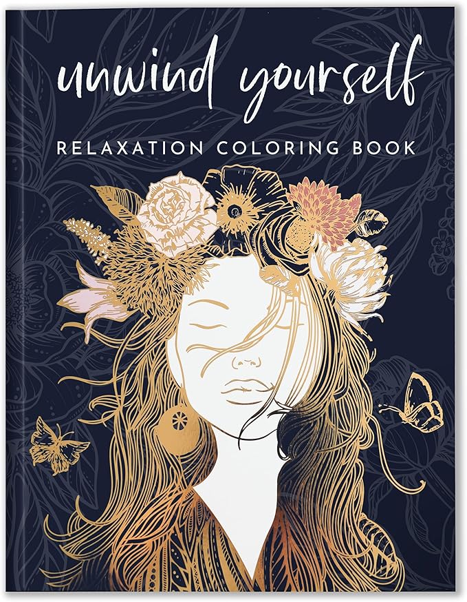 RYVE Adult Coloring Book for Women with Stress Relief & Relaxation Exercises - Mindfulness Coloring Book for Adults Relaxation, Unique Depression, Anxiety & Stress Relief Gifts for Women