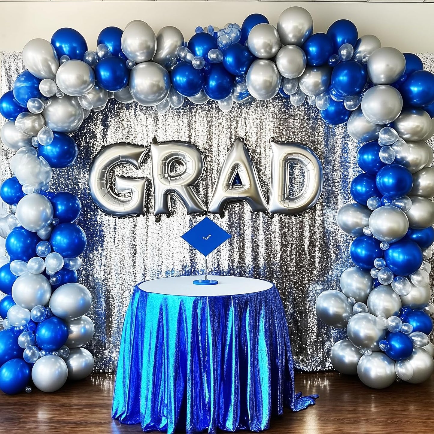 RUBFAC Silver Balloons 129pcs Different Sizes 18 12 10 5 Inches, Metallic Balloon Garland Arch Kit for Birthday Party Graduation Wedding Holiday Decoration