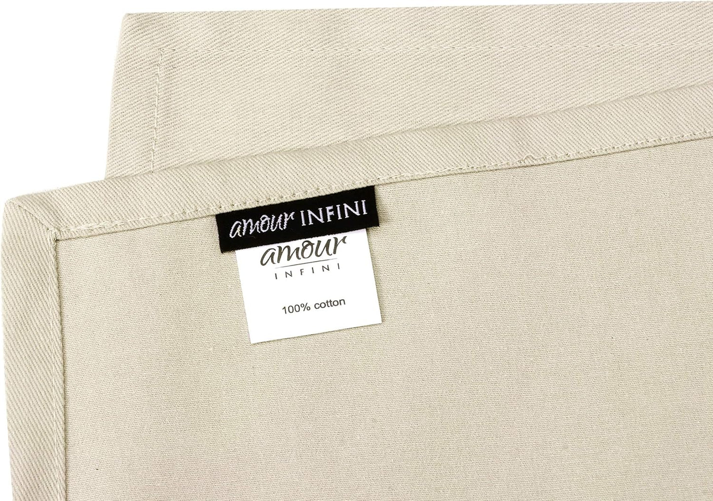 AMOUR INFINI Cotton Cloth Napkins Set of 12 - Soft Dinner Napkins with Hemmed Edges, Hotel Quality 18x18 Inch for Home Dining, Table Decor (Beige)