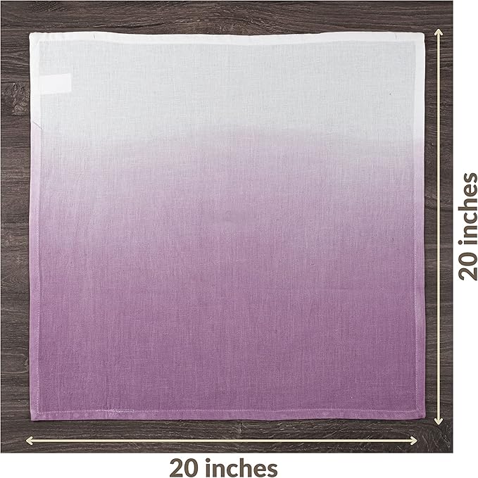 FINGERCRAFT Cloth Napkins Set of 6 Cotton Blend 20x20 Inch Large Size Dinner Napkins Cloth Perfect for Parties Dinners Weddings Cocktail Christmas Easter Ombre Tie Dye Magenta