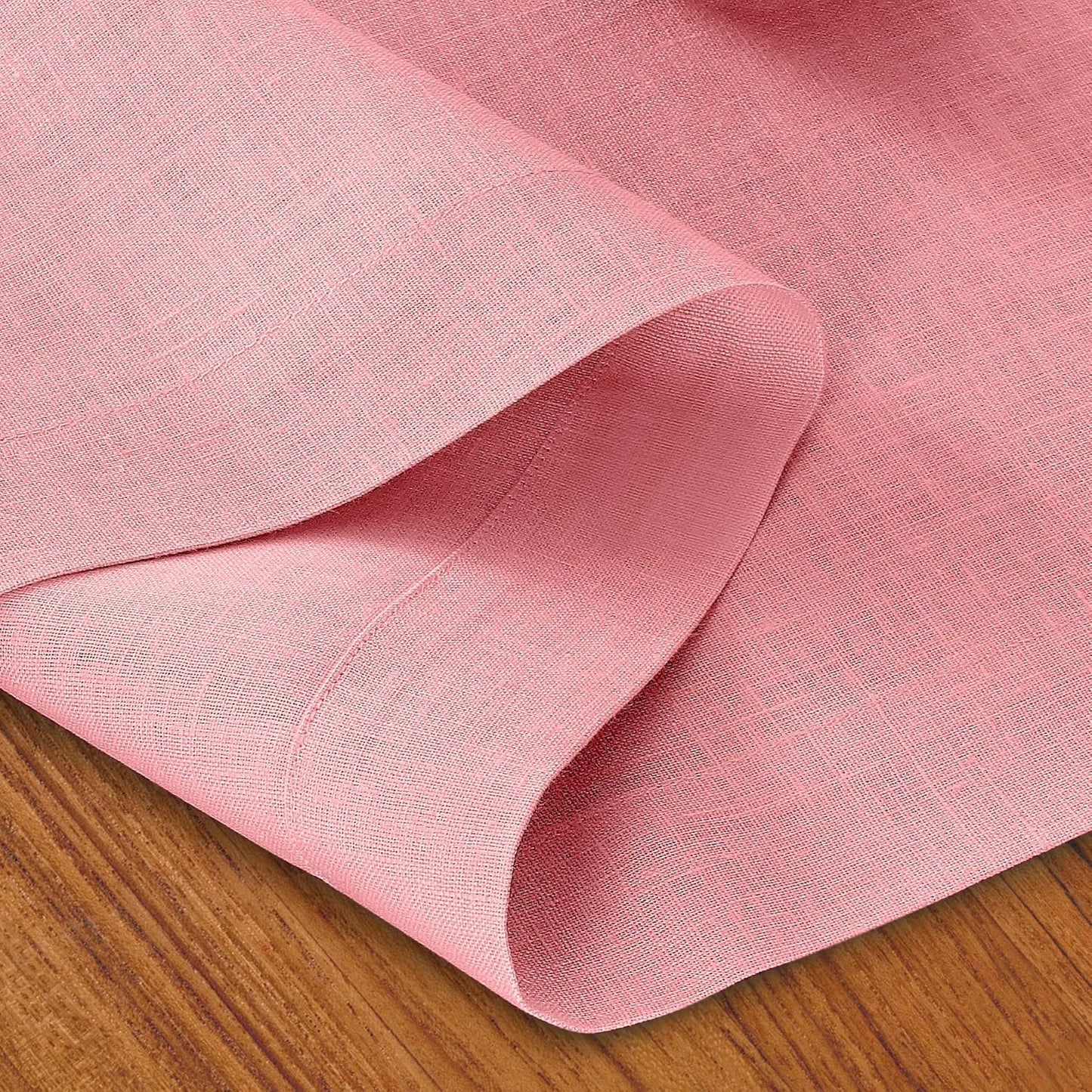 D'Moksha Homes Linen Table Runner 54 Inches - 100% Pure Linen Dusty Pink Table Runner 14 x 54 Inch for Dresser, Coffee Tables, Fall, Autumn and Halloween - Machine Washable