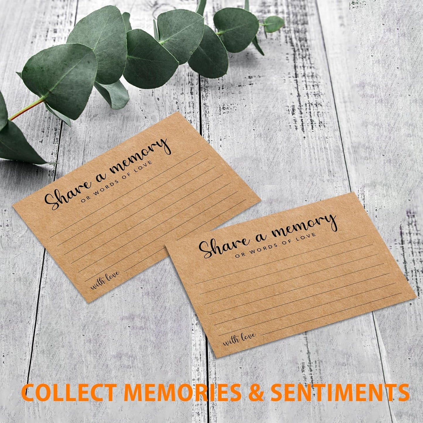 Minimalism Share a Memory Cards for Celebration of Life, Graduation, Retirement, Birthdays, Guest Book Ideas, Funeral Sign In Book For Memorial Service, 4x6 Inches Set of 50 Pcs -A07