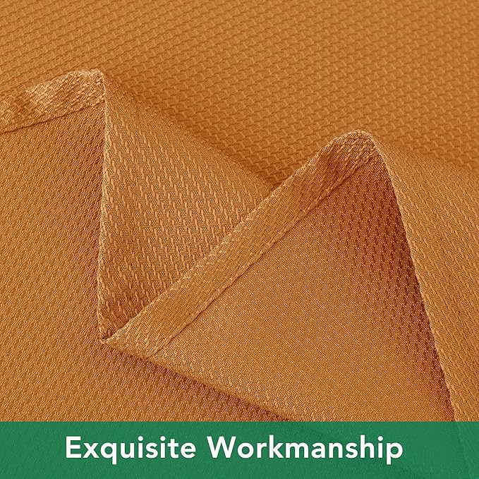 Biscaynebay Fall Tablecloth Textured Fabric 90x132 Inch Rectangular, Bronze Thanksgiving Autumn Harvest Water Resistant Fabric Tablecloths for Kitchen, Dining, Wedding, Parties Machine Washable