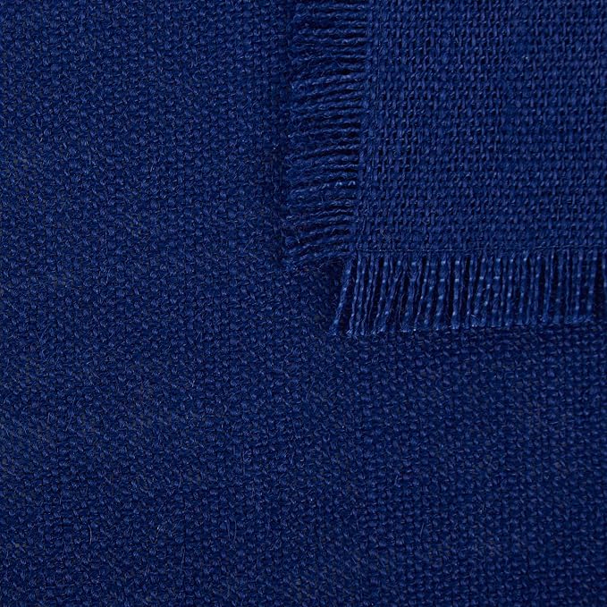 DII Jute Burlap Collection Kitchen Tabletop, Placemat Set, 13x19, Solid Nautical Blue, 6 Count