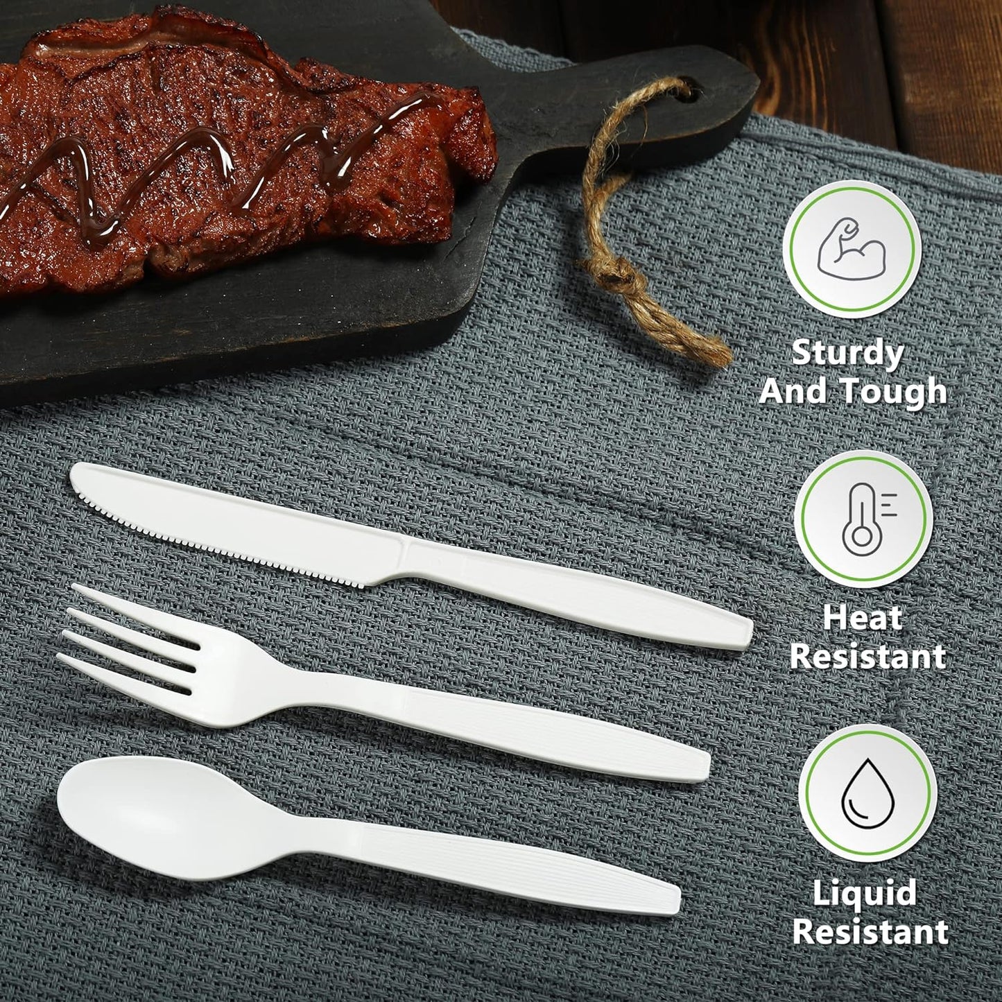 Compostable Fork,100 Biodegradable Silverware for Party,Large Disposable Utensils Eco Friendly Durable and Heat Resistant,Alternative to Plastic Fork