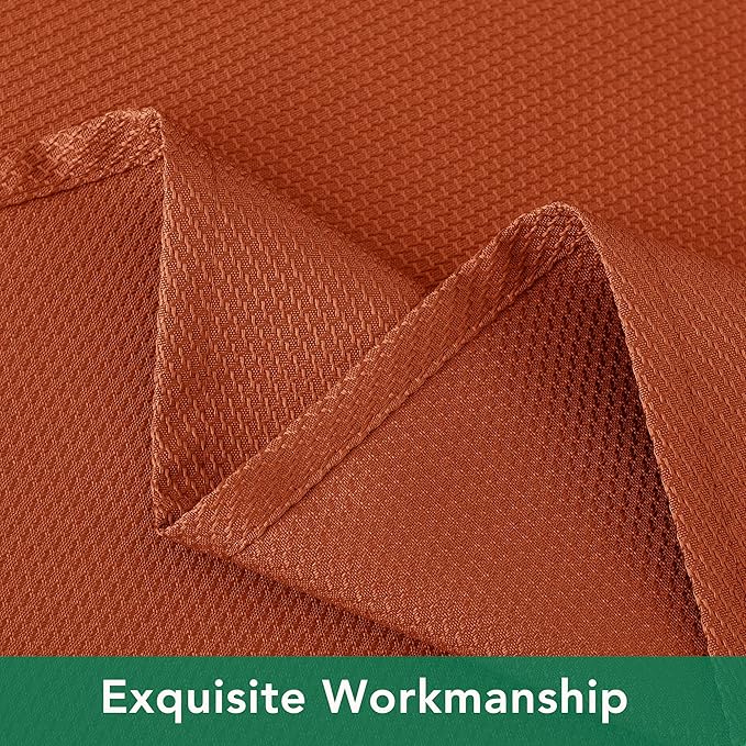 Biscaynebay Fall Tablecloth Textured Fabric Square Tablecloths 70x70 Inch, Rust Thanksgiving Autumn Harvest Water Resistant Fabric Tablecloths for Kitchen, Dining, Wedding, Parties Machine Washable