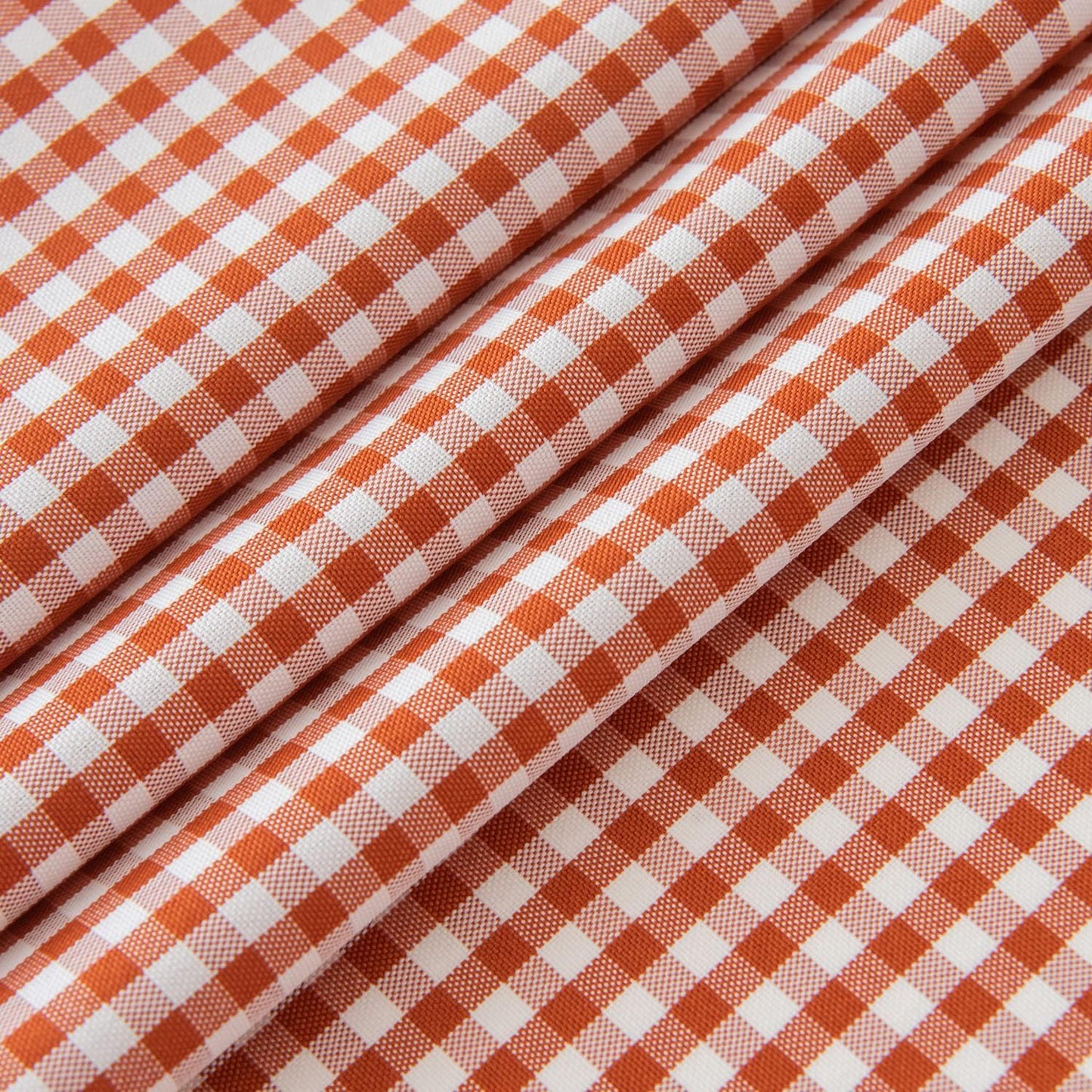 maxmill Checkered Square Tablecloth Stain Resistant Waterproof and Wrinkle Resistant Washable Heavy Weight Soft Table Cloth Gingham for Dining Room and Outdoor Use, 52 x 52 Inch Rust White