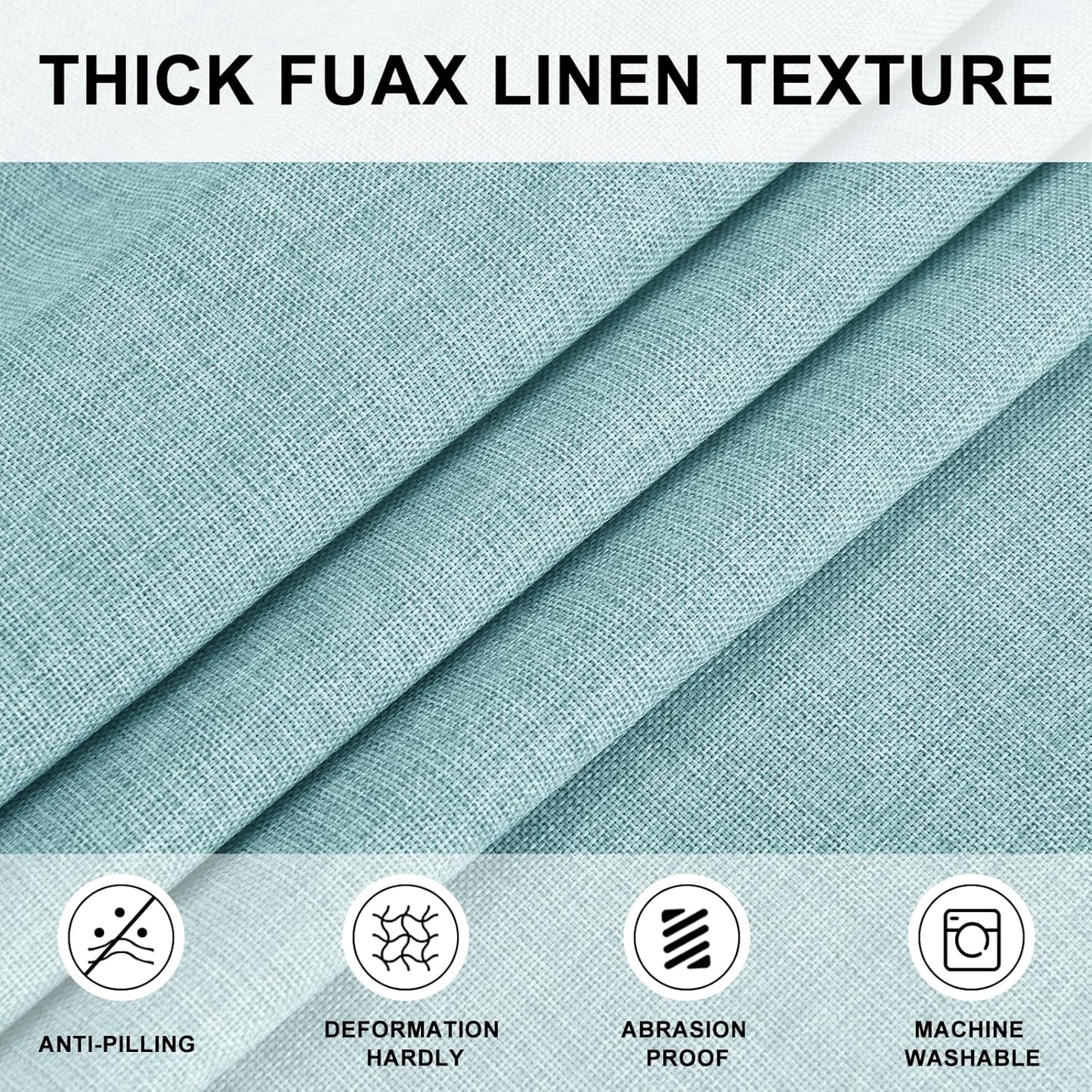 Hiasan Round Tablecloth 60 Inch Linen - Wrinkle and Stain Resistant Washable Polyester Fabric Table Cloth for Patio Dining Room Kitchen Party, Aqua