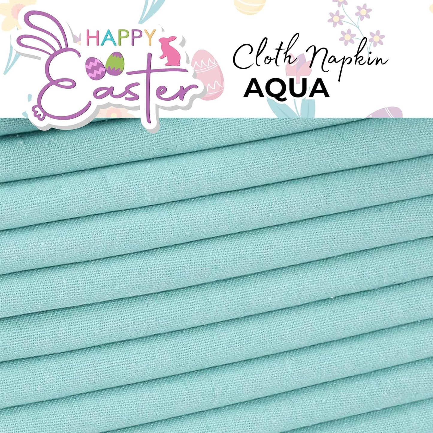 Homidate Cotton Cloth Dinner Napkins Set of 12 – 18x18 Aqua Green – Machine Washable Fabric Napkins for Weddings, Parties, Thanksgiving, Christmas & Everyday Dining