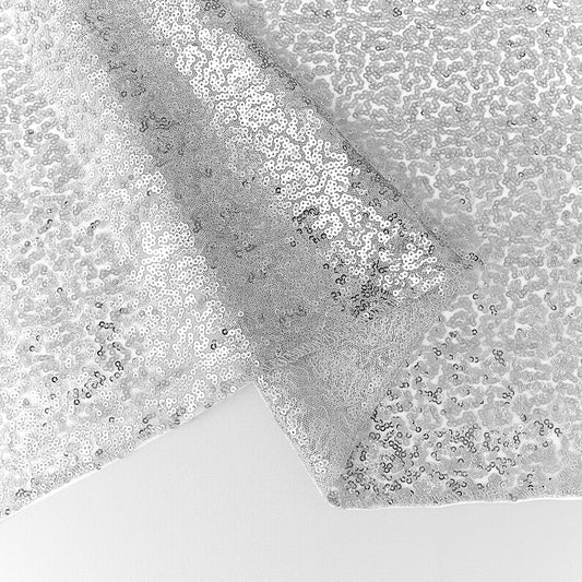 6 Packs 12 x 72 inches Sequin Table Runner, Silver Glitter Table Runner for Birthday Party Supplies Wedding Engagement Baby Shower Holiday Celebration Event Decorations