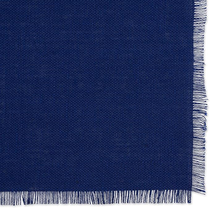 DII Jute Burlap Collection Kitchen Tabletop, Placemat Set, 13x19, Solid Nautical Blue, 6 Count