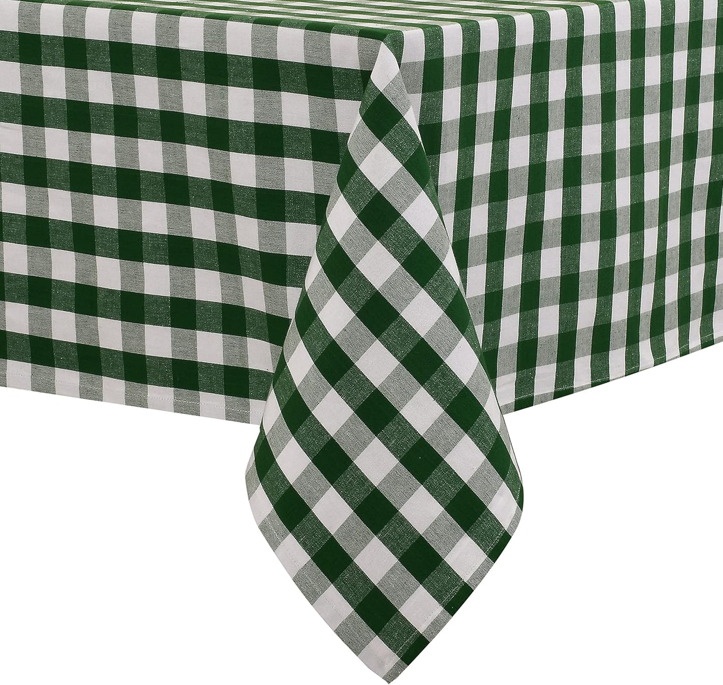 Urban Villa Tablecloth Buffalo Check Table Cloth Tabletop Cover Kitchen Dining Tablecloth 100% Cotton Great for Parties Wedding Holiday Dinner Hunter/White Rectangle 60x84 Inches 6-8 Seats Table Cloth