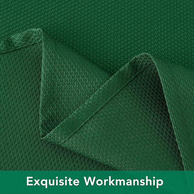 Biscaynebay 2 Pack Textured Fabric Round Tablecloths 70", Hunter Green Water Resistant Tableclothes Small Circle Folding Table Covers Linen for Dining, Kitchen, Wedding, Parties etc Machine Washable