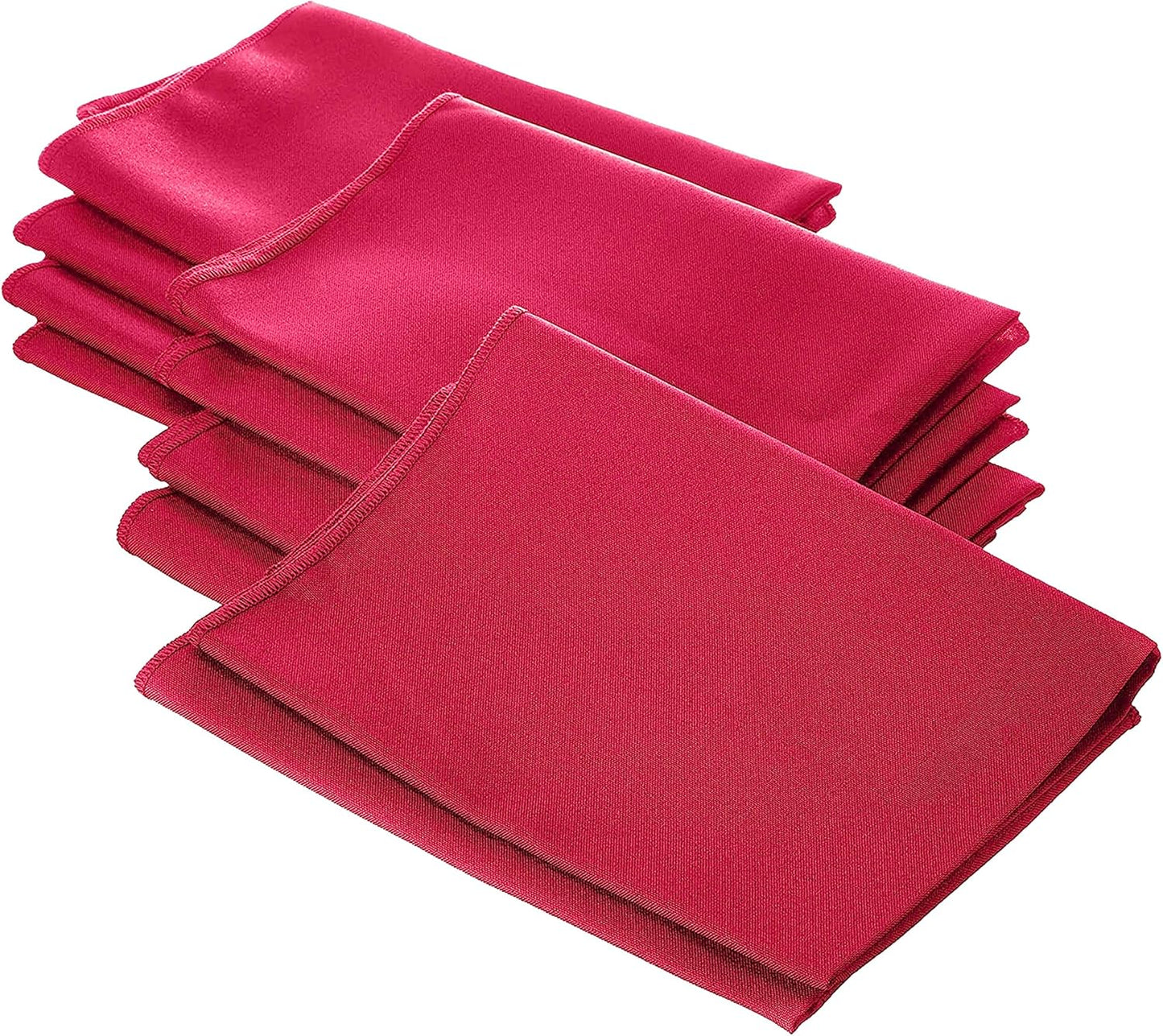 LA Linen 10-Pack Poly Poplin Napkin, Soft Cloth Napkins, Washable Reusable Napkins, Stain and Wrinkle Resistance Table Napkins for Dinner, Wedding, Parties, 18 by 18-Inch, Fuchsia