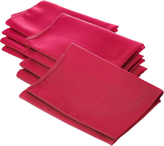 LA Linen 10-Pack Poly Poplin Napkin, Soft Cloth Napkins, Washable Reusable Napkins, Stain and Wrinkle Resistance Table Napkins for Dinner, Wedding, Parties, 18 by 18-Inch, Fuchsia