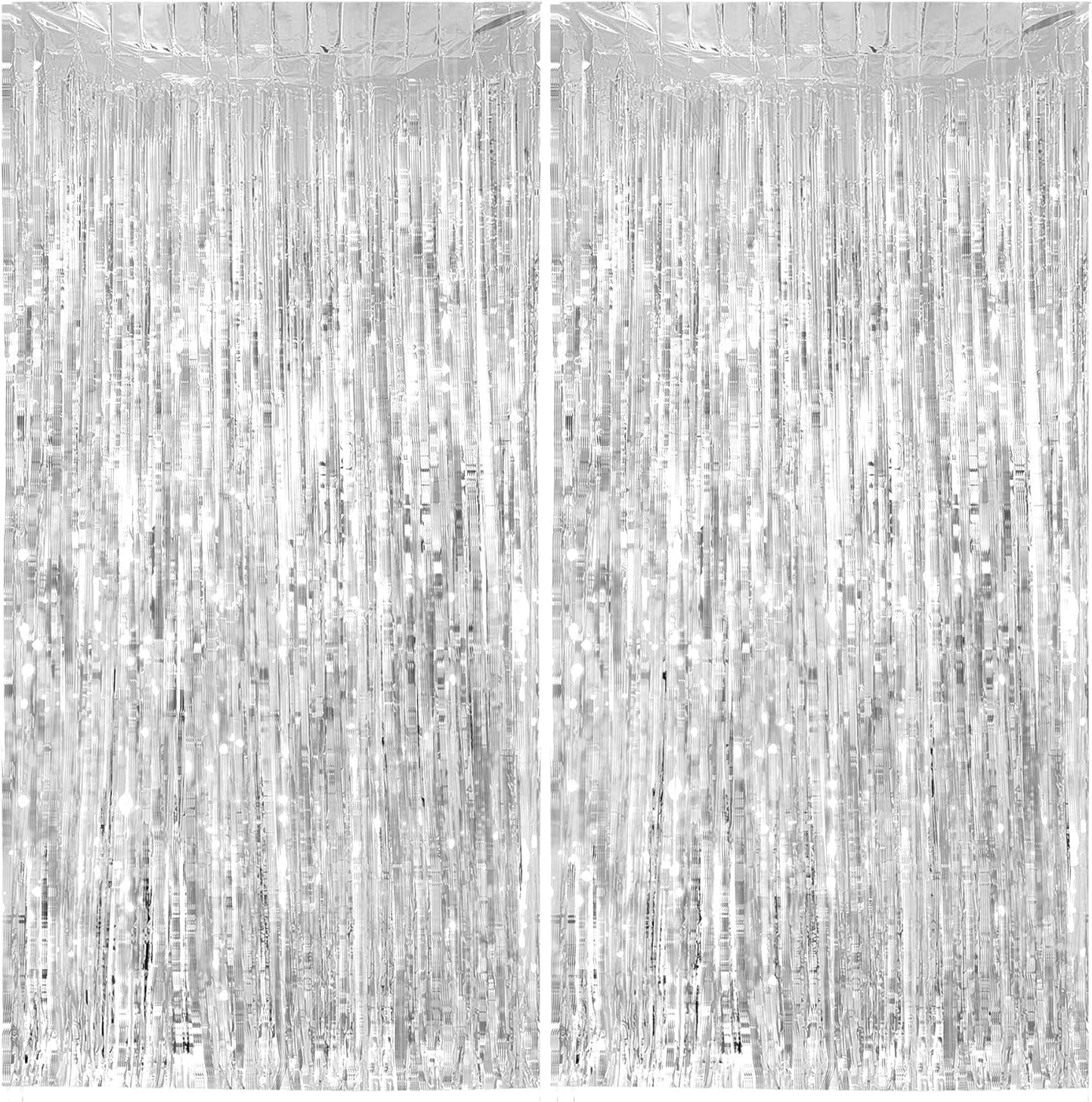 Streamer Party Decorations - 3.28 ft x 6.56 ft Metallic Foil Fringe Curtains Party Streamer Photo Backdrop for Birthday, Wedding, Baby Shower & Holiday Decor