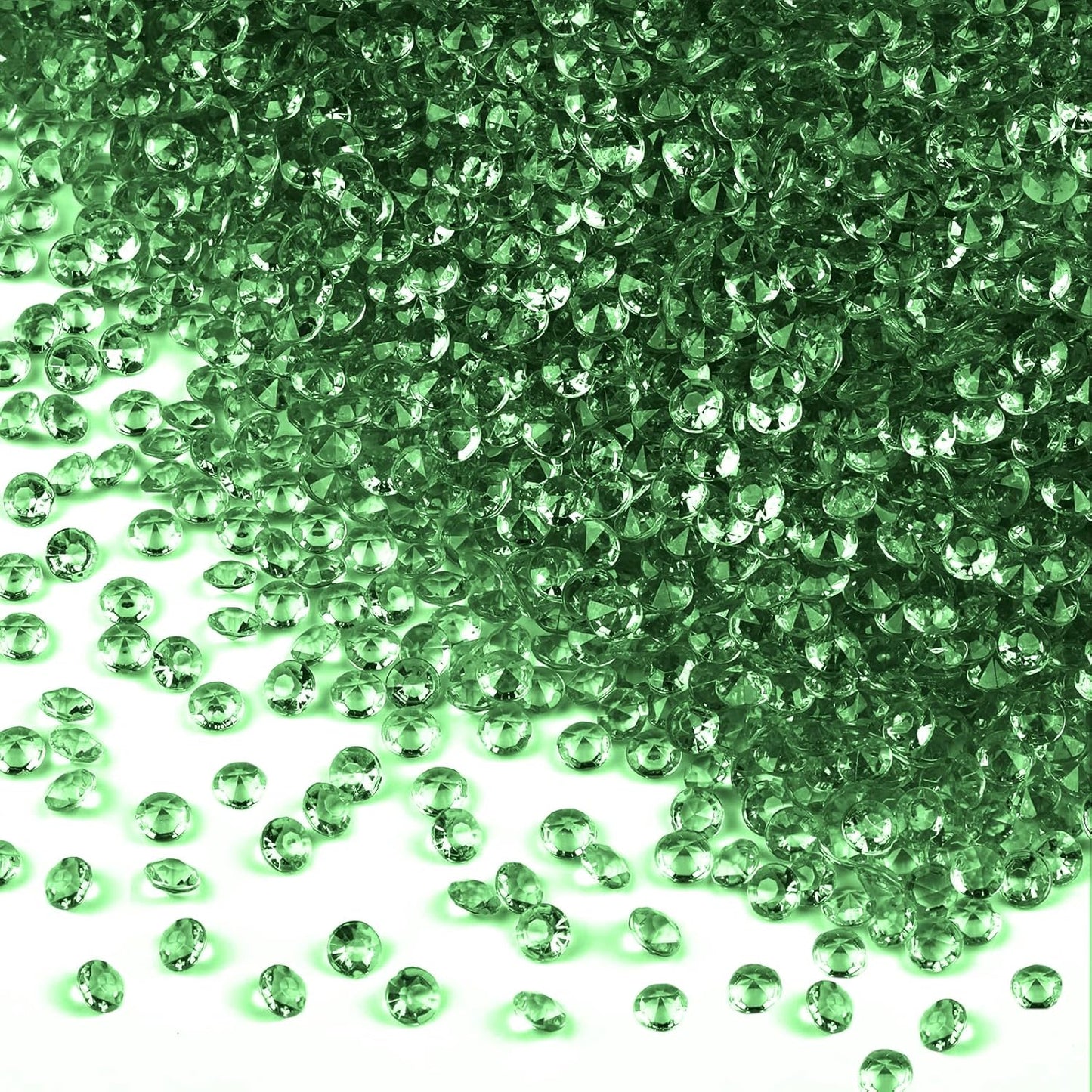 10000Pcs Crystal Acrylic Diamond Fake Gems Vase Filler, 4.5mm Faux Diamonds for Table Scatter Wedding Party, Bridal Shower, Birthday Decoration, Dark Green
