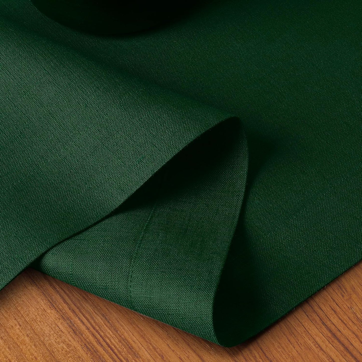 D'Moksha Homes Linen Table Runner 48 Inches - 100% Pure Linen Forest Green Table Runner 14 x 48 Inch for Coffee Tables, Dresser, Fall, Autumn and Halloween - Machine Washable