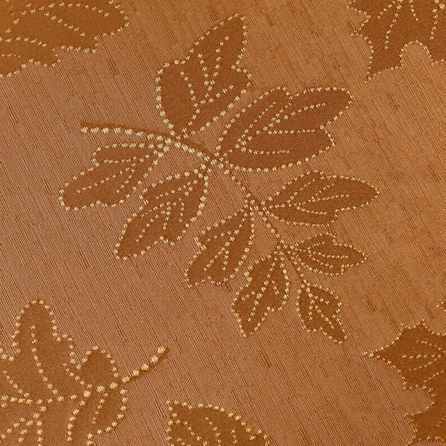 Benson Mills Harvest Legacy Damask Fabric Table Cloth Fall, Harvest, and Thanksgiving Tablecloth (Amber-Bronze, 70" Round)