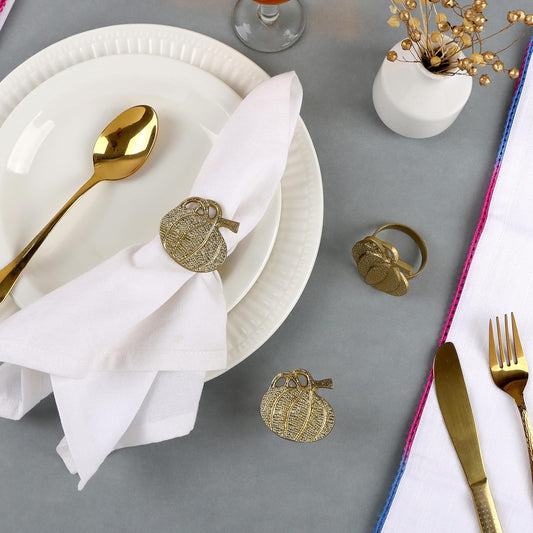 ALPHA Living HOME Metal Napkin Rings Set of 12 - Antique Copper Pineapple Lightweight Napkin Rings - Table Accents for Elegant Dining, Weddings & Everyday Celebrations (Gold)
