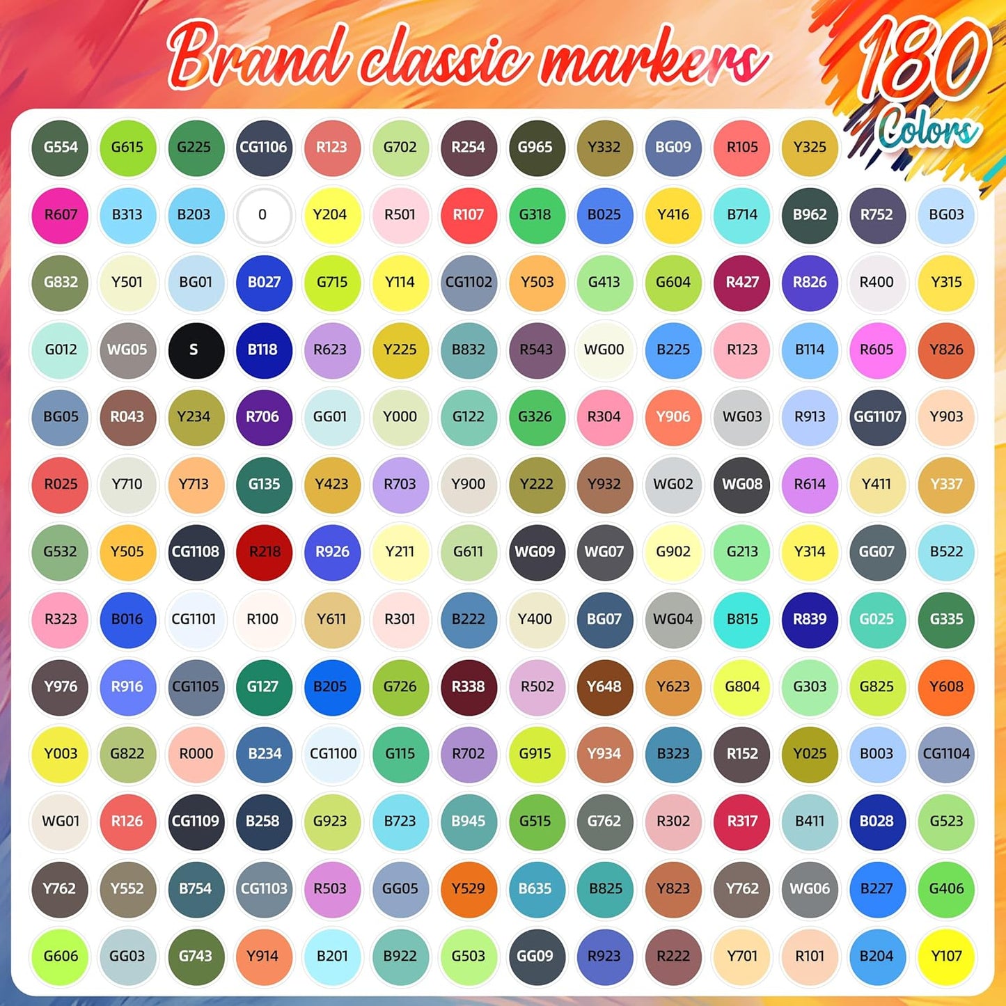 Caliart Alcohol Based Markers, 180 Colors Art Marker Set Fine & Chisel Dual Tip, Permanent Colored Pens for Adults Coloring Book Artists Illustration Sketch Lettering Drawing Cards Planner