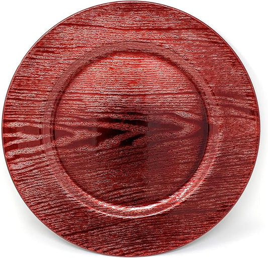 allgala Heavy Quality Round Charger Plates - Dinner Plates - Set of Charger Plates for Table Decor - Ideal for Weddings, Weddings, Thanksgiving Parties & Holidays - Grain Red (13-Inch 48-Pack)