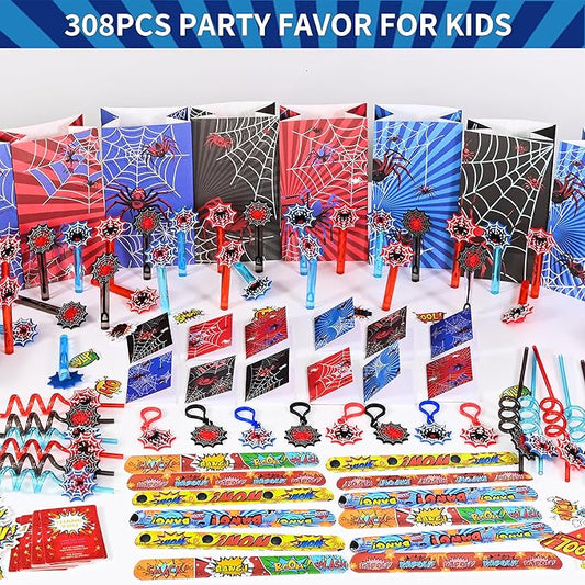 308Pcs Party Decorations Favors Supplies, Goodie Bags Fillers Stuffers for Kids Birthday Gifts