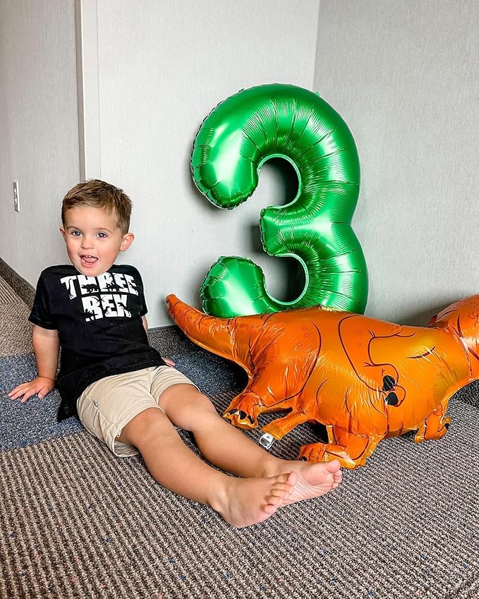 Dark Green Number 3 Balloon 40 Inch, 3rd Birthday Celebration Supplies for Girls Boys Women Men, 3 Balloon for Girls Boys Theme Party
