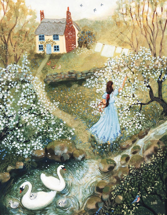 New York Puzzle Company - Loré Pemberton Bluebird Mini - 100 Piece Jigsaw Puzzle for Adults by Loré Pemberton