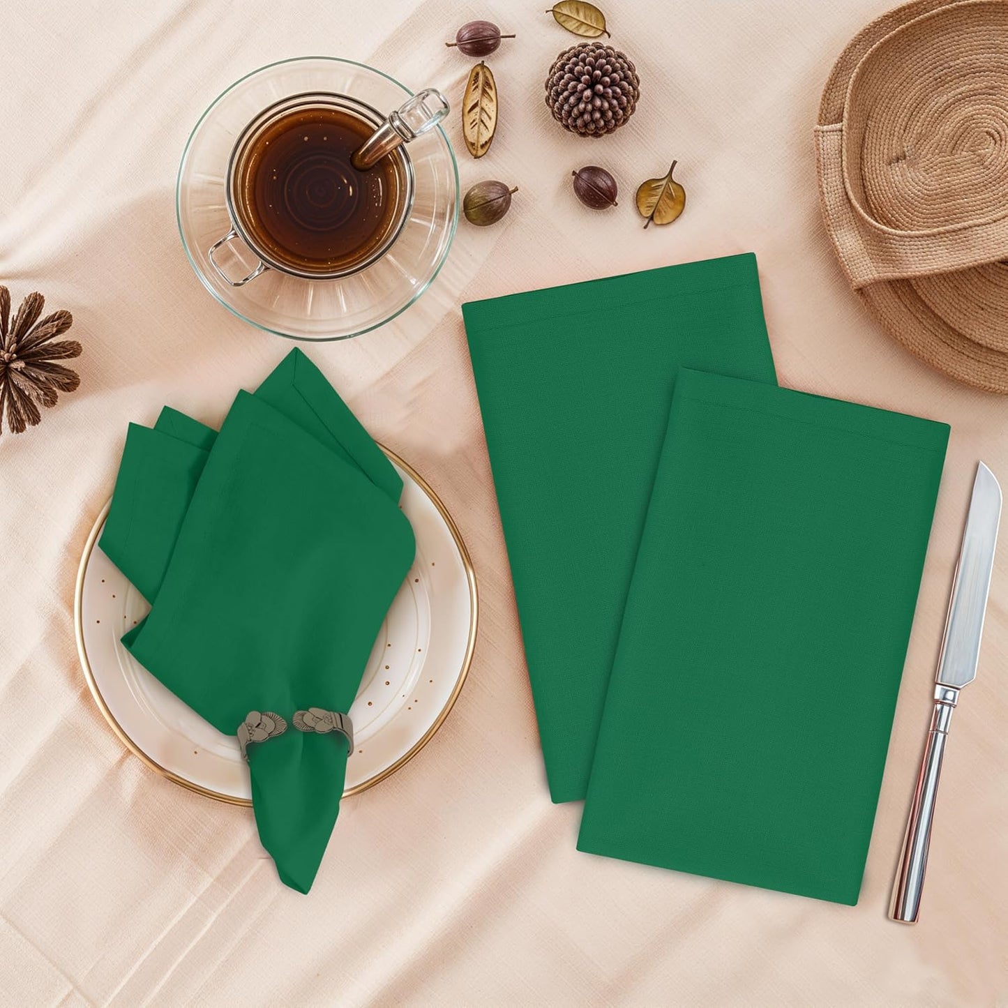 Ruvanti Cloth Napkins Set of 6, 18x18 Inches, 100% Cotton, Washable, Soft & Absorbent, Perfect for Wedding, Christmas, ‎Thanksgiving Dinners - Amazon