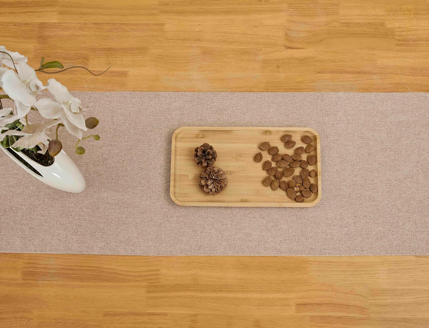 Brown Table Runner 13 x 72 Inches Long, Cotton Linen Farmhouse Style Table Linen for Kitchen Dining Coffee Table Parties Wedding Home Decor (13" x 72", Brown)