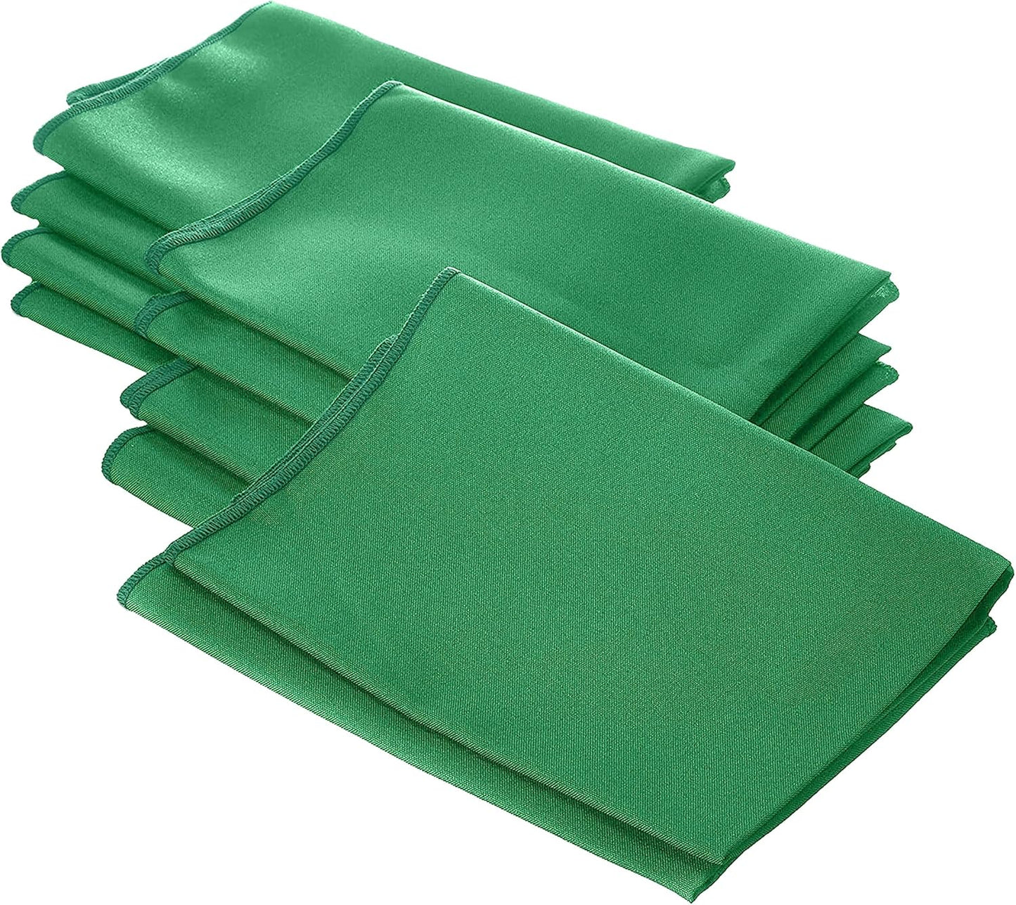 LA Linen 10-Pack Poly Poplin Napkin, Soft Cloth Napkins, Washable Reusable Napkins, Stain and Wrinkle Resistance Table Napkins for Dinner, Wedding, Parties, 18 by 18-Inch, Jade