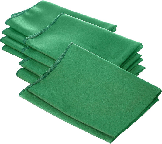 LA Linen 10-Pack Poly Poplin Napkin, Soft Cloth Napkins, Washable Reusable Napkins, Stain and Wrinkle Resistance Table Napkins for Dinner, Wedding, Parties, 18 by 18-Inch, Jade