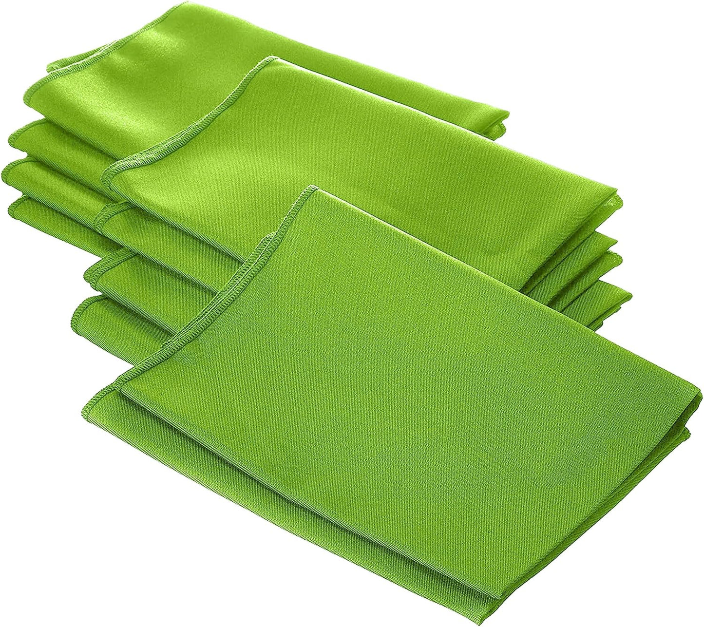 LA Linen 10-Pack Poly Poplin Napkin, Soft Cloth Napkins, Washable Reusable Napkins, Stain and Wrinkle Resistance Table Napkins for Dinner, Wedding, Parties, 18 by 18-Inch, Lime