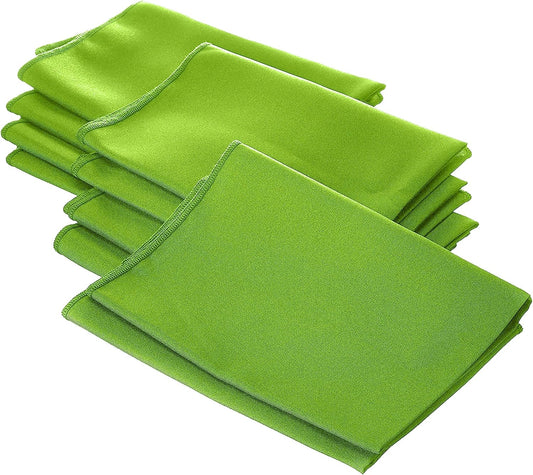 LA Linen 10-Pack Poly Poplin Napkin, Soft Cloth Napkins, Washable Reusable Napkins, Stain and Wrinkle Resistance Table Napkins for Dinner, Wedding, Parties, 18 by 18-Inch, Lime