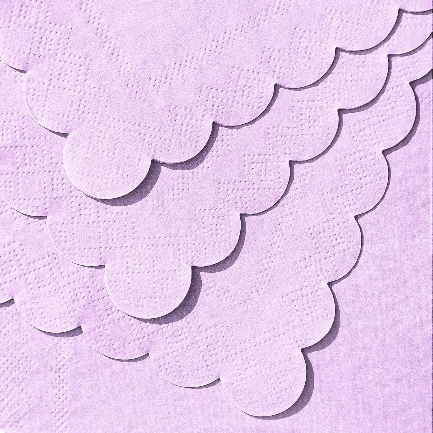 120 Pcs Purple Napkins,Scalloped Lavender Napkins Disposable Purple Cocktail Napkin Lilac Beverage Dessert Napkin for Birthday Wedding Bridal Baby Shower, 5 x 5 Inch